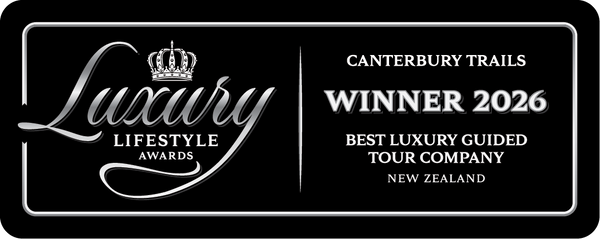 Luxury Lifestyle Awards 2026 winner badge: Canterbury Trails, Best Luxury Guided Tour Company, New Zealand