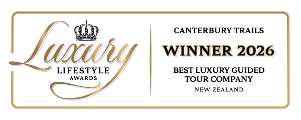 Luxury Lifestyle Awards 2026 winner badge: Canterbury Trails, Best Luxury Guided Tour Company, New Zealand