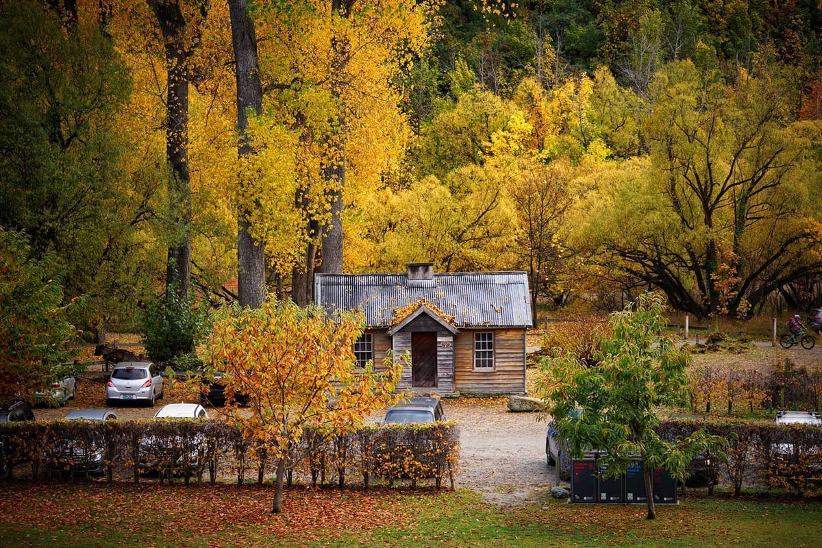 A restored miner's hut at the Arrowtown Chinese settlement in autumn