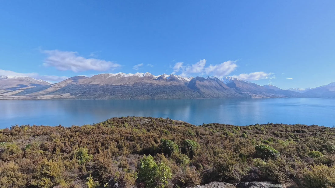 Lake Wakatipu from the Glenorchy road, with the Humboldt Mountains beyond